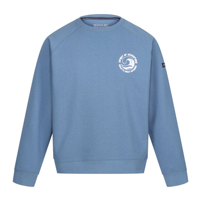 Coronet Blue - Front - Regatta Mens Nithsdale Wave Crew Neck Sweatshirt