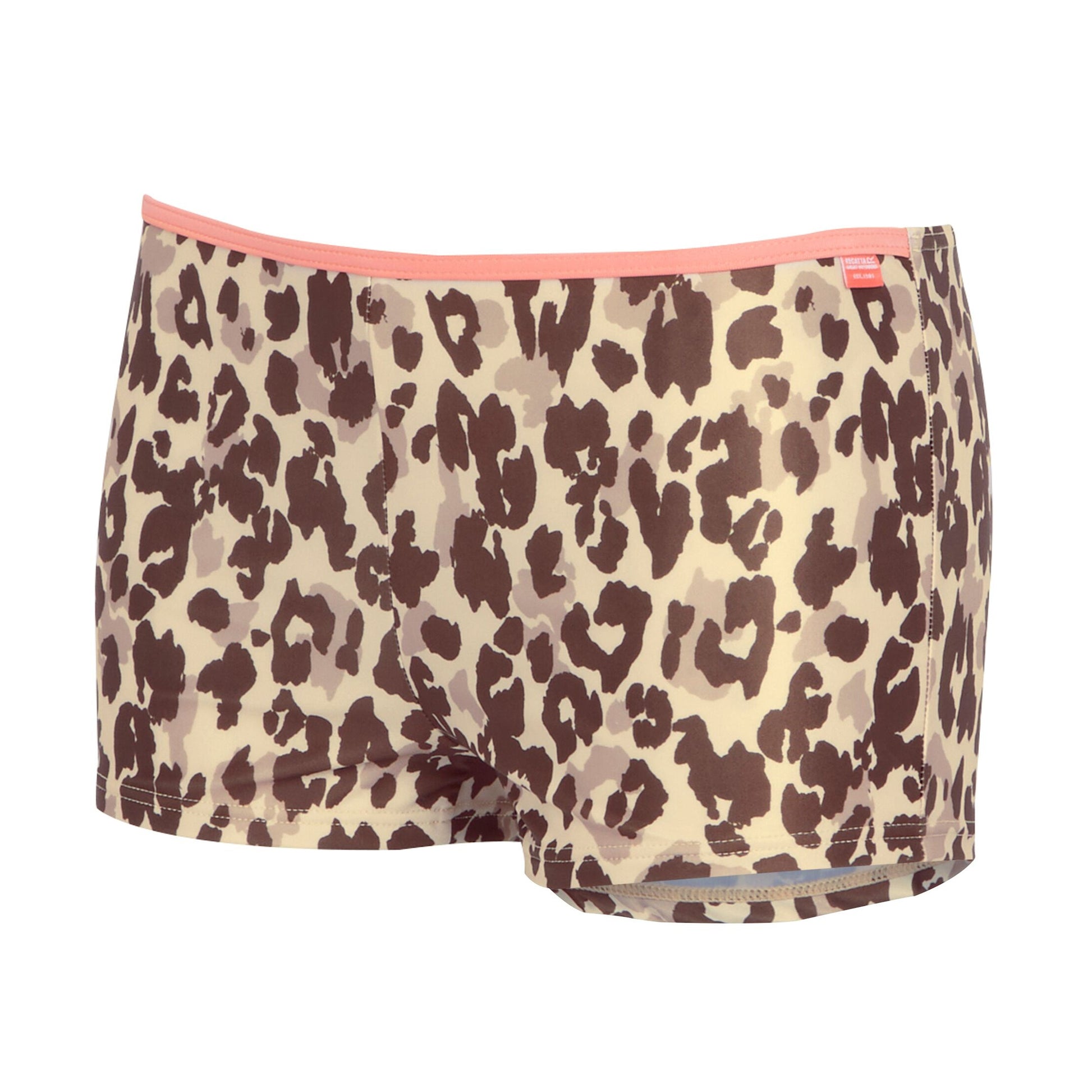 Beige-Brown - Side - Regatta Womens-Ladies Aceana Leopard Print Bikini Bottoms