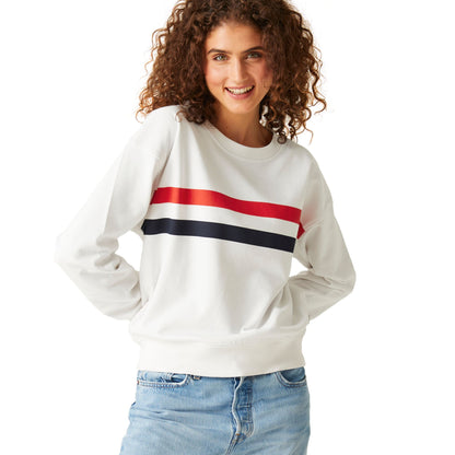 White - Lifestyle - Regatta Womens-Ladies Avika Striped Sweatshirt