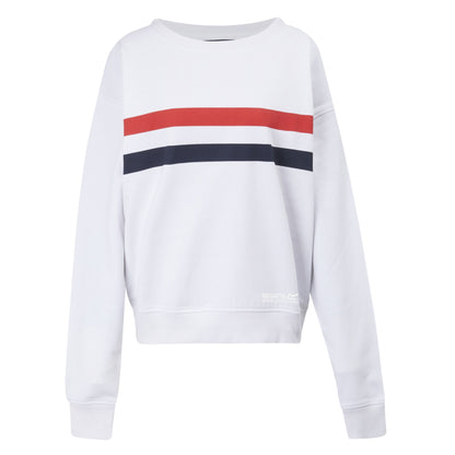 White - Front - Regatta Womens-Ladies Avika Striped Sweatshirt