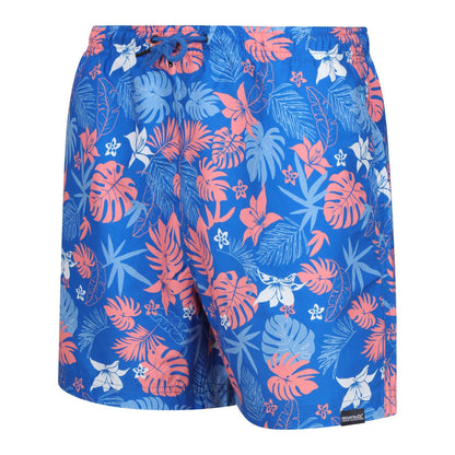 Oxford Blue - Side - Regatta Mens Loras Family Hawaiian Swim Shorts