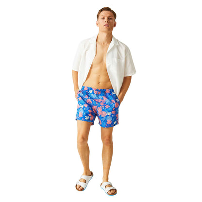 Oxford Blue - Lifestyle - Regatta Mens Loras Family Hawaiian Swim Shorts