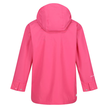 Flamingo Pink - Back - Regatta Childrens-Kids Beylina Waterproof Jacket