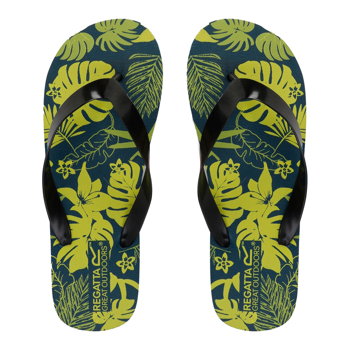 Green-Black - Lifestyle - Regatta Mens Bali Hawaii Flip Flops