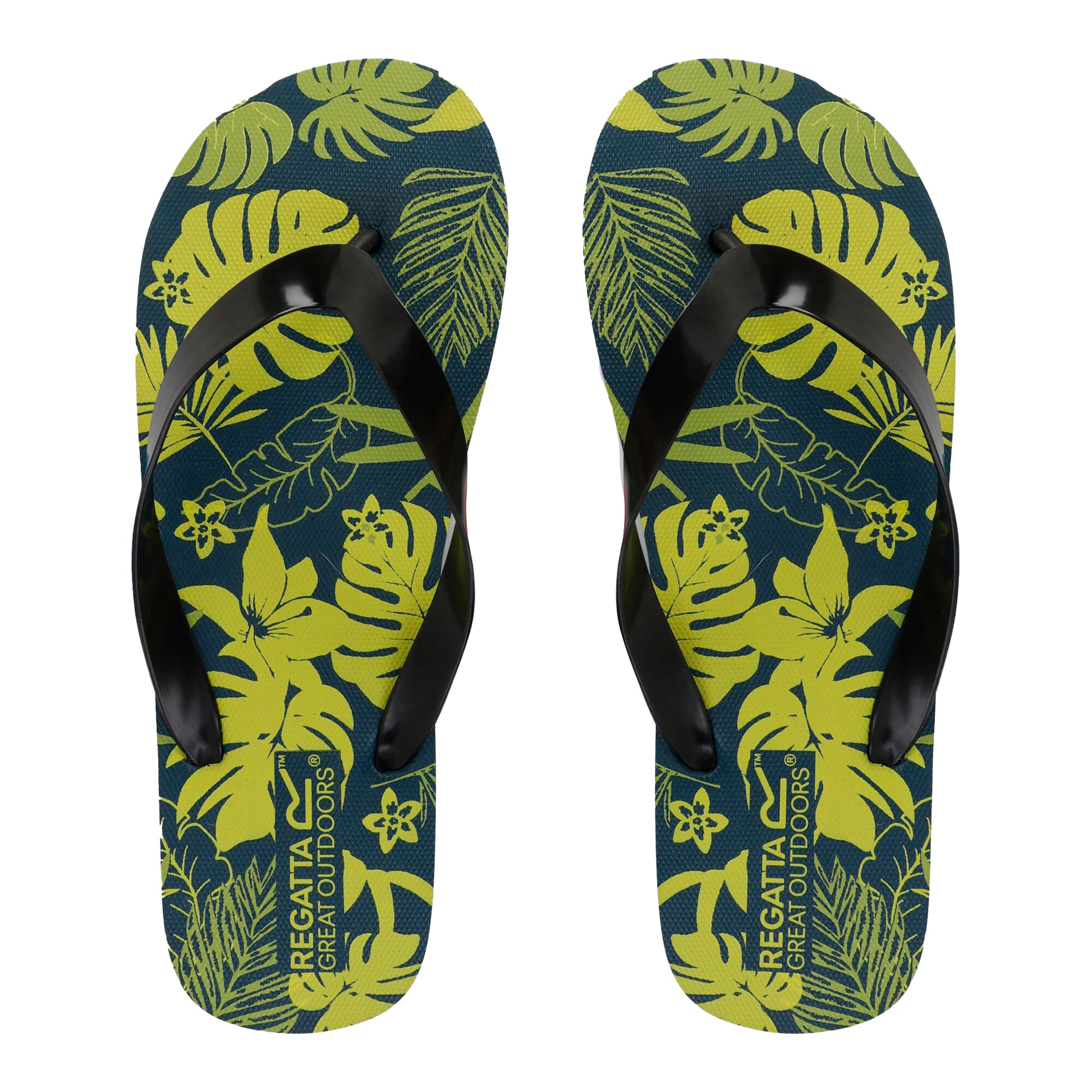 Green-Black - Lifestyle - Regatta Mens Bali Hawaii Flip Flops