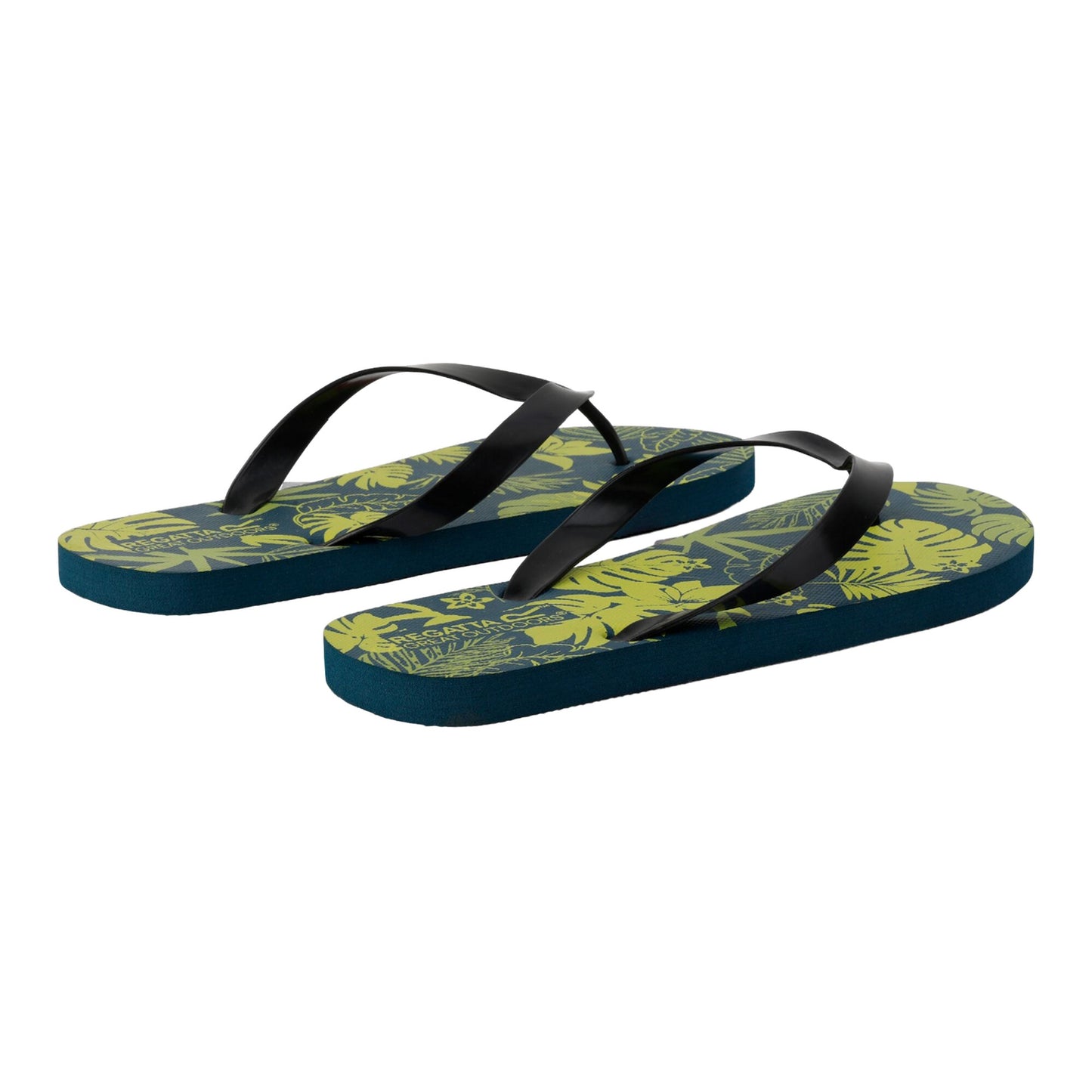 Green-Black - Pack Shot - Regatta Mens Bali Hawaii Flip Flops