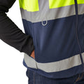 Yellow-Navy - Pack Shot - Regatta Professional Mens Full Zip Hi-Vis Vest