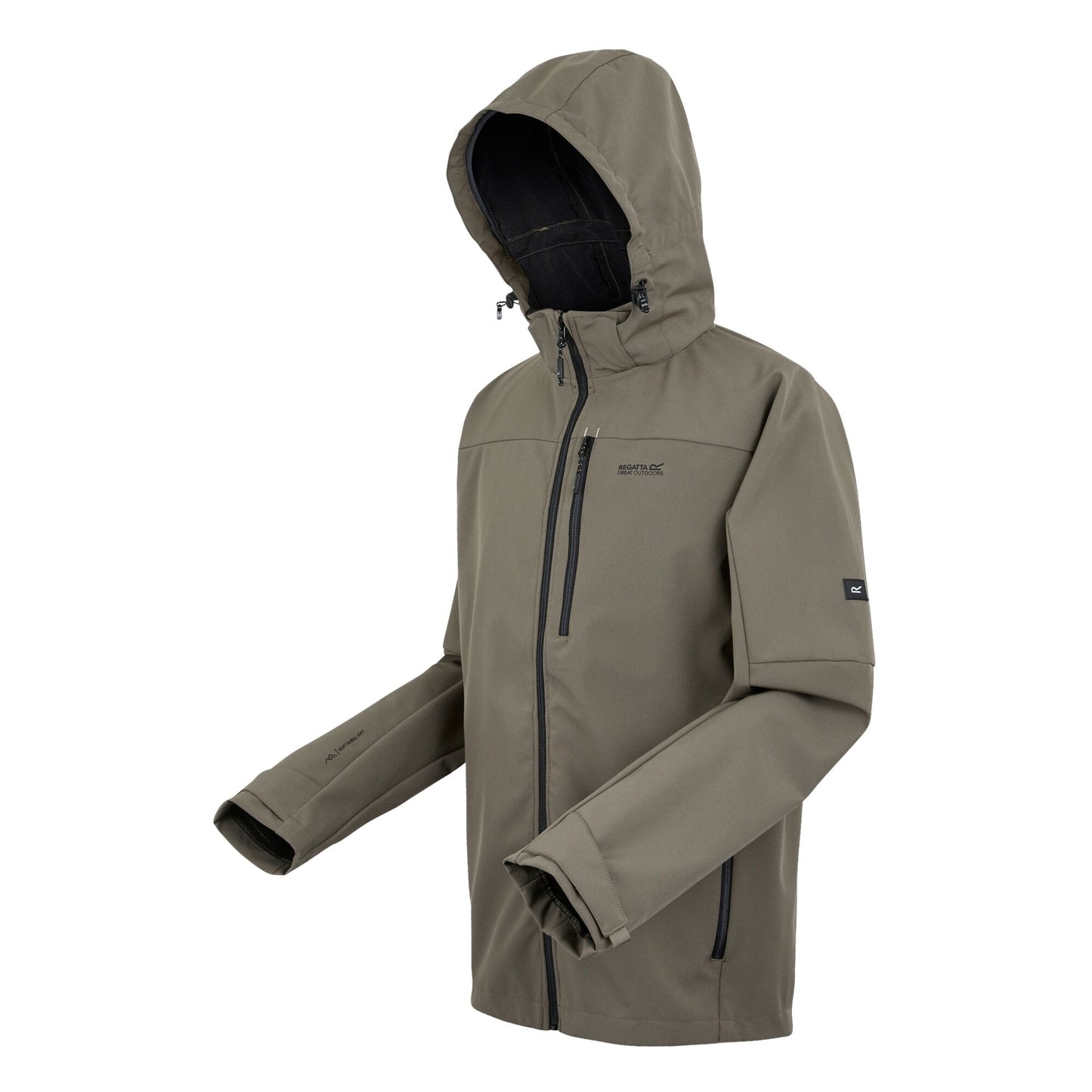 Treetop-Black - Side - Regatta Mens Arana Waterproof Soft Shell Jacket
