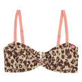 Beige-Brown - Front - Regatta Womens-Ladies Aceana III Leopard Print Bikini Top