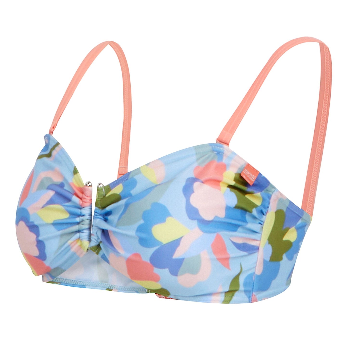 Blue-Pink - Side - Regatta Womens-Ladies Aceana III Abstract Floral Bikini Top