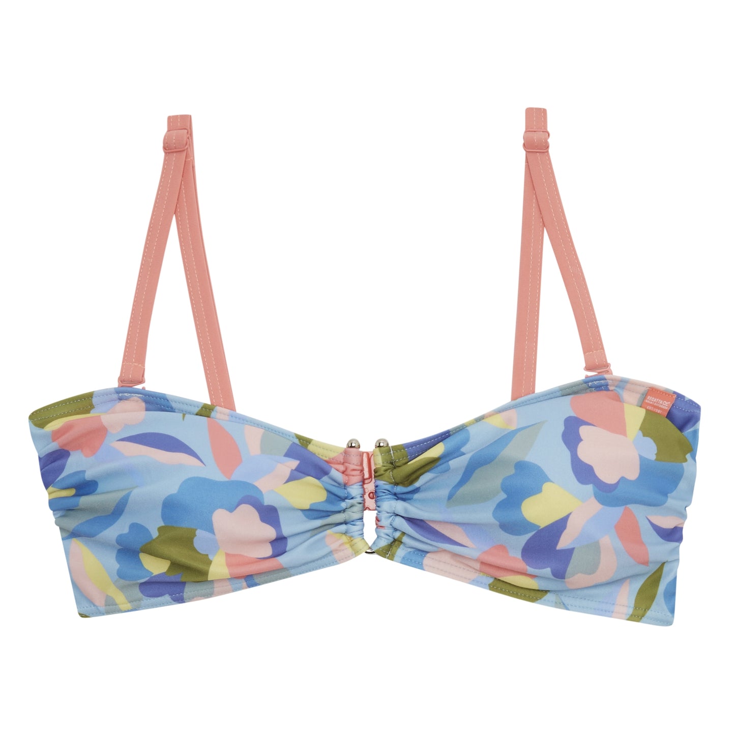 Blue-Pink - Front - Regatta Womens-Ladies Aceana III Abstract Floral Bikini Top