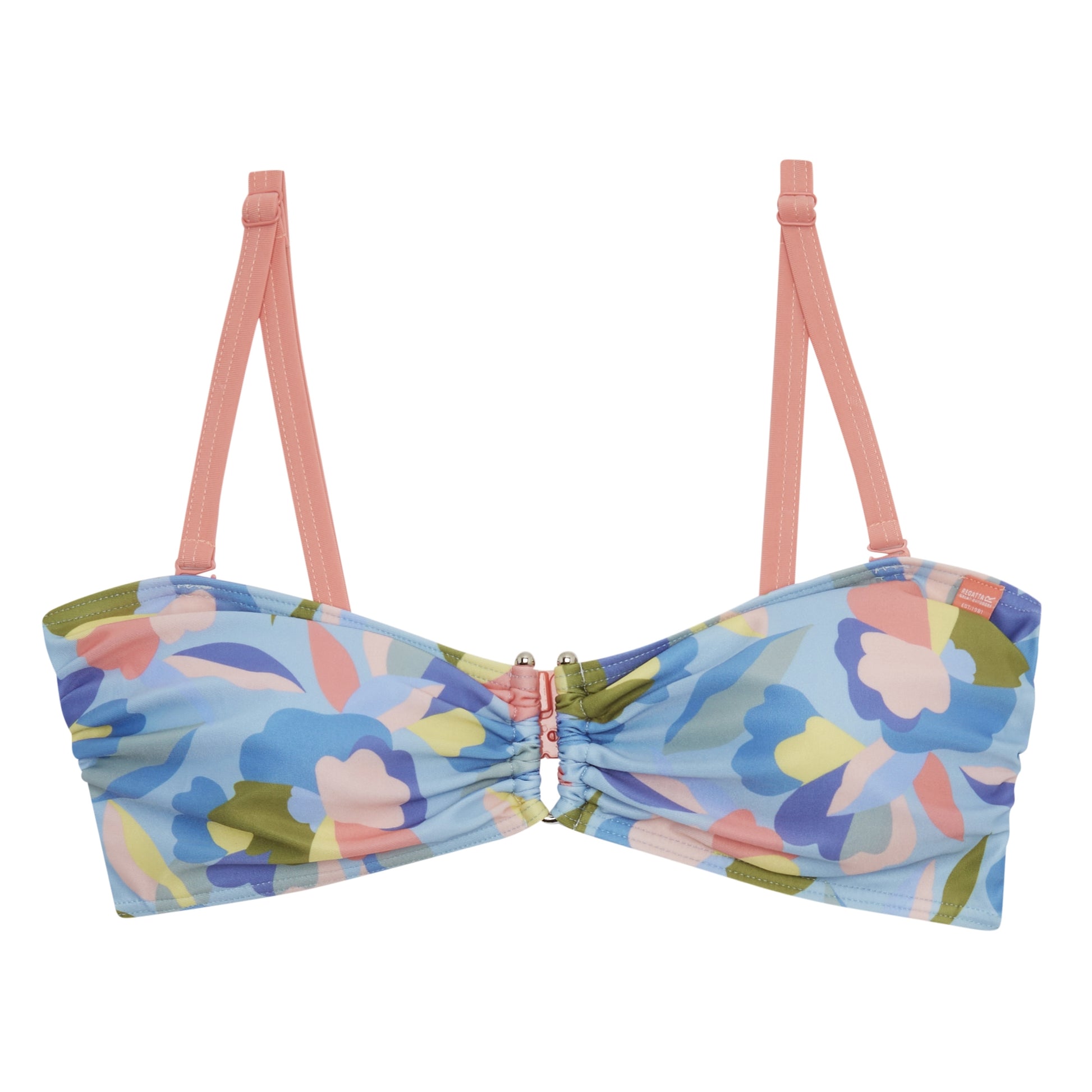 Blue-Pink - Front - Regatta Womens-Ladies Aceana III Abstract Floral Bikini Top