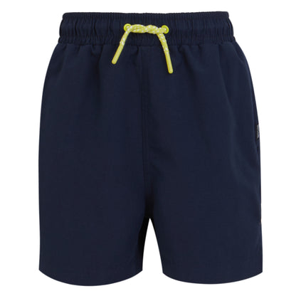 Navy - Front - Regatta Childrens-Kids Skander III Plain Swim Shorts