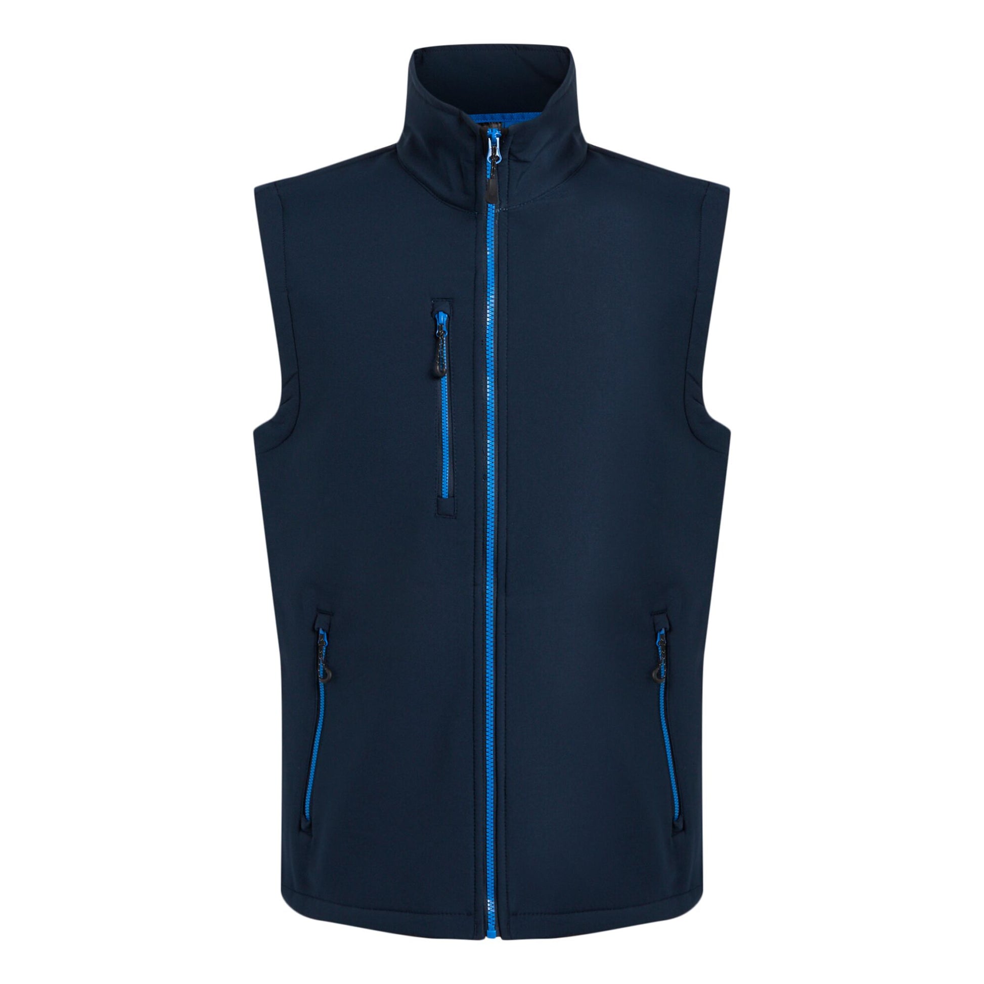 Navy-French Blue - Front - Regatta Professional Mens Softshell 2 Layer Body Warmer