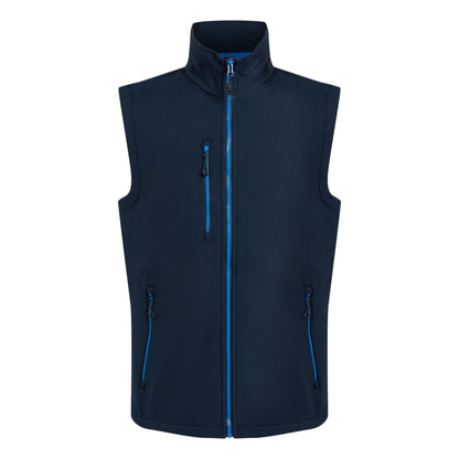 Navy-French Blue - Front - Regatta Professional Mens Softshell 2 Layer Body Warmer