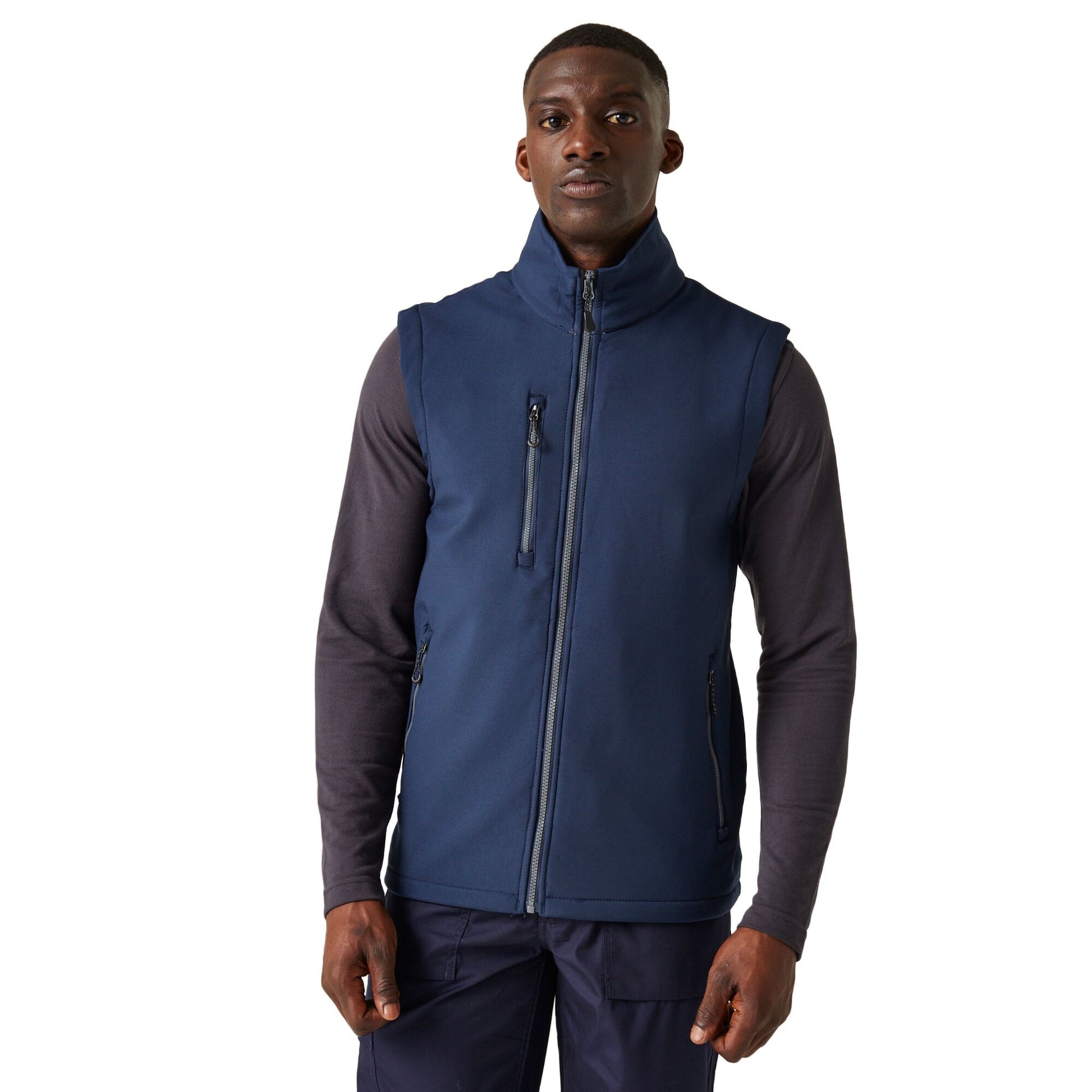 Navy-Seal Grey - Side - Regatta Professional Mens Softshell 2 Layer Body Warmer