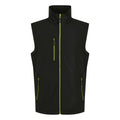 Black-Lime Green - Front - Regatta Professional Mens Softshell 2 Layer Body Warmer