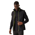 Black-Lime Green - Side - Regatta Professional Mens Softshell 2 Layer Body Warmer