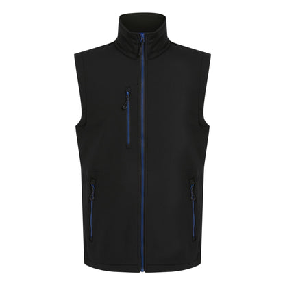Black-New Royal - Front - Regatta Professional Mens Softshell 2 Layer Body Warmer