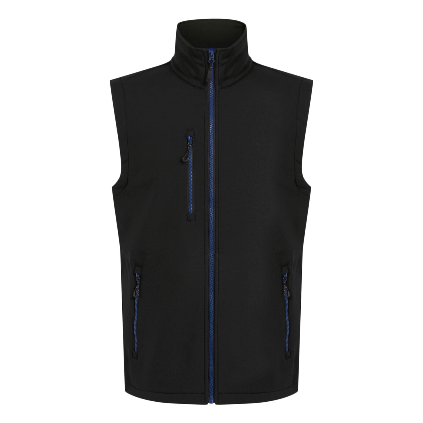 Black-New Royal - Front - Regatta Professional Mens Softshell 2 Layer Body Warmer