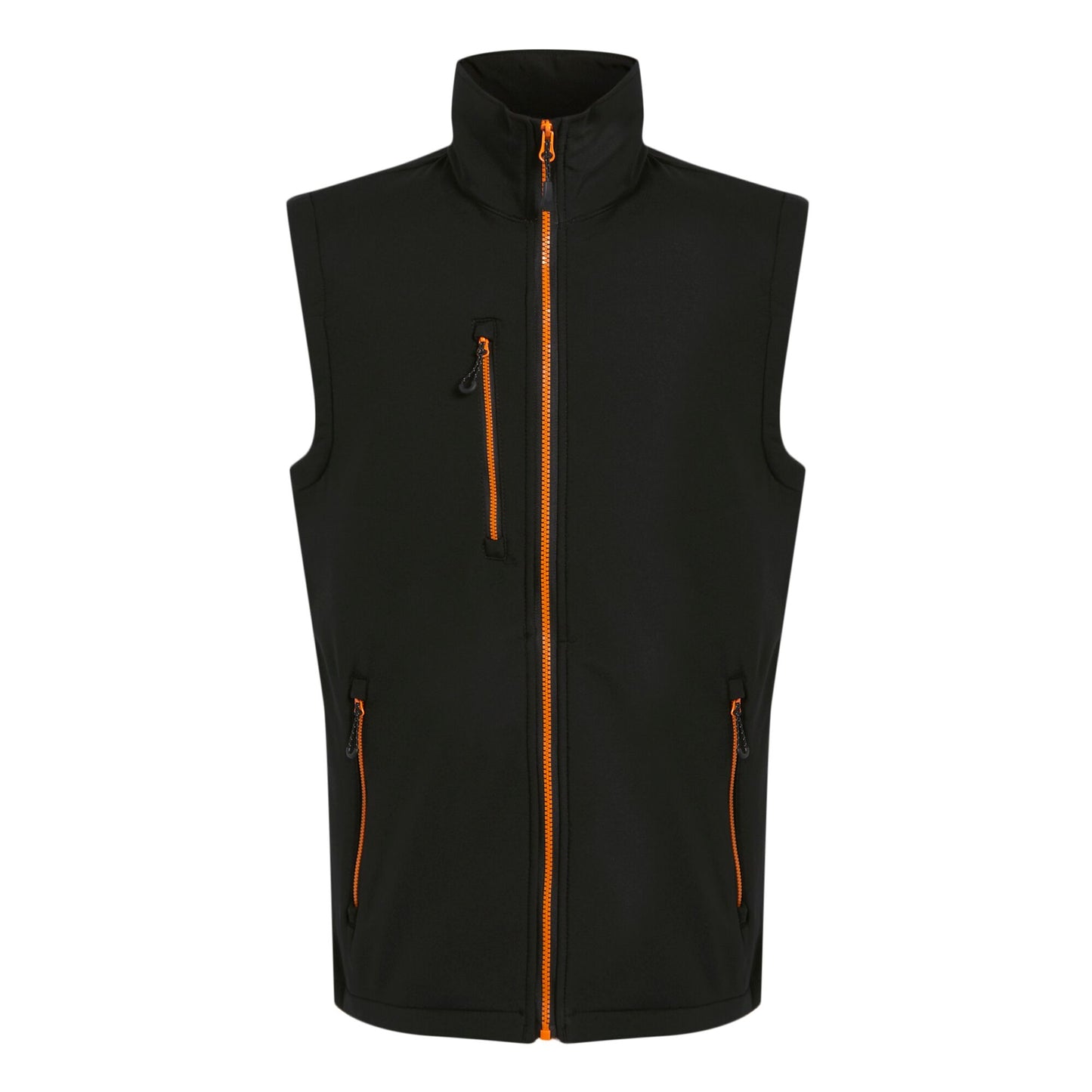 Black-Orange Pop - Front - Regatta Professional Mens Softshell 2 Layer Body Warmer