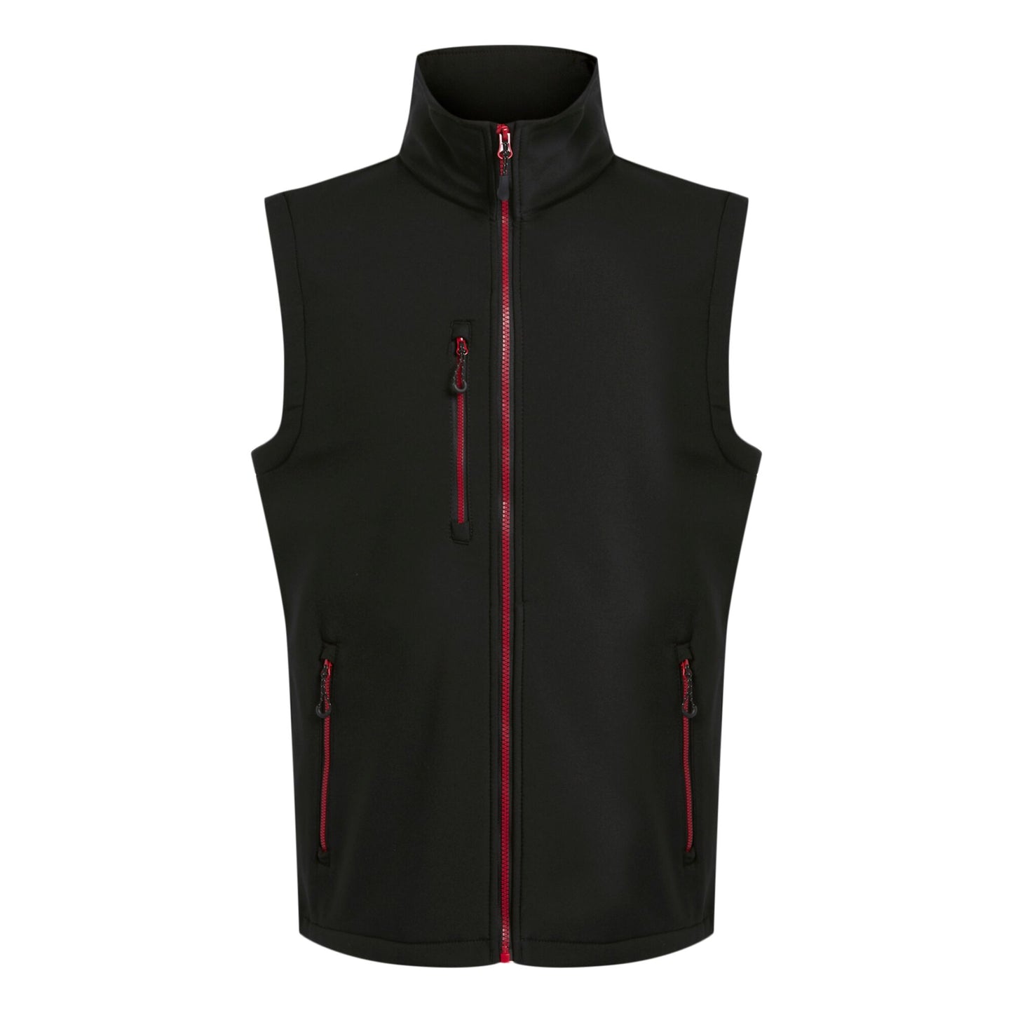 Black-Classic Red - Front - Regatta Professional Mens Softshell 2 Layer Body Warmer