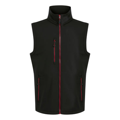 Black-Classic Red - Front - Regatta Professional Mens Softshell 2 Layer Body Warmer