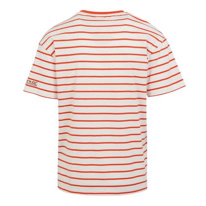 White-Rusty Orange - Back - Regatta Mens Shorebay II Stripe T-Shirt