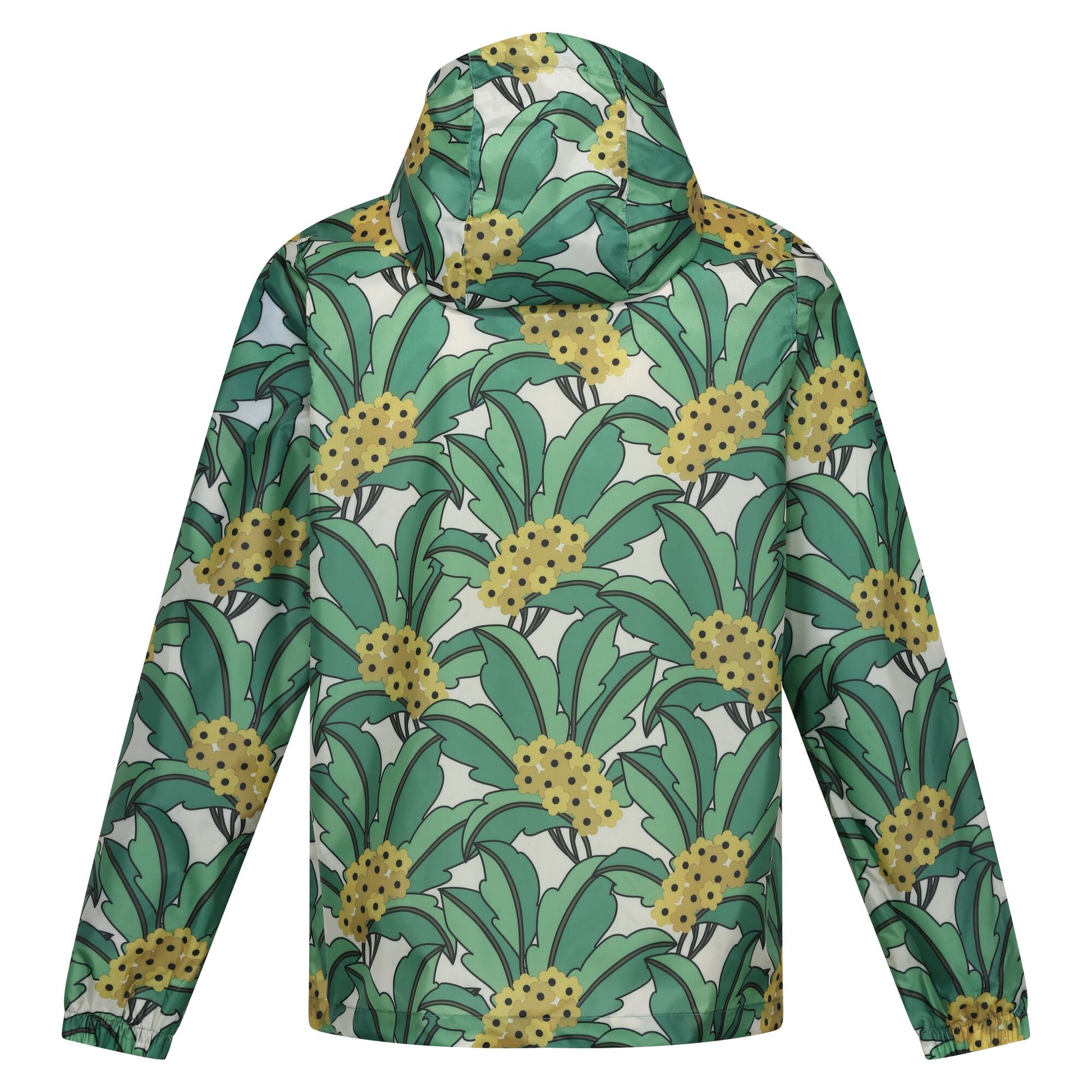 Green - Back - Regatta Womens-Ladies Orla Kiely Tropical Floral Packaway Waterproof Jacket