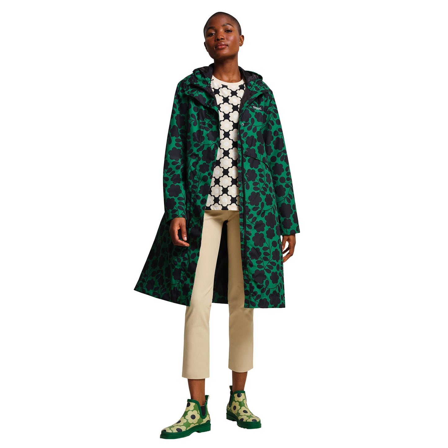 Green - Lifestyle - Regatta Womens-Ladies Orla Kiely Mac Floral Waterproof Jacket