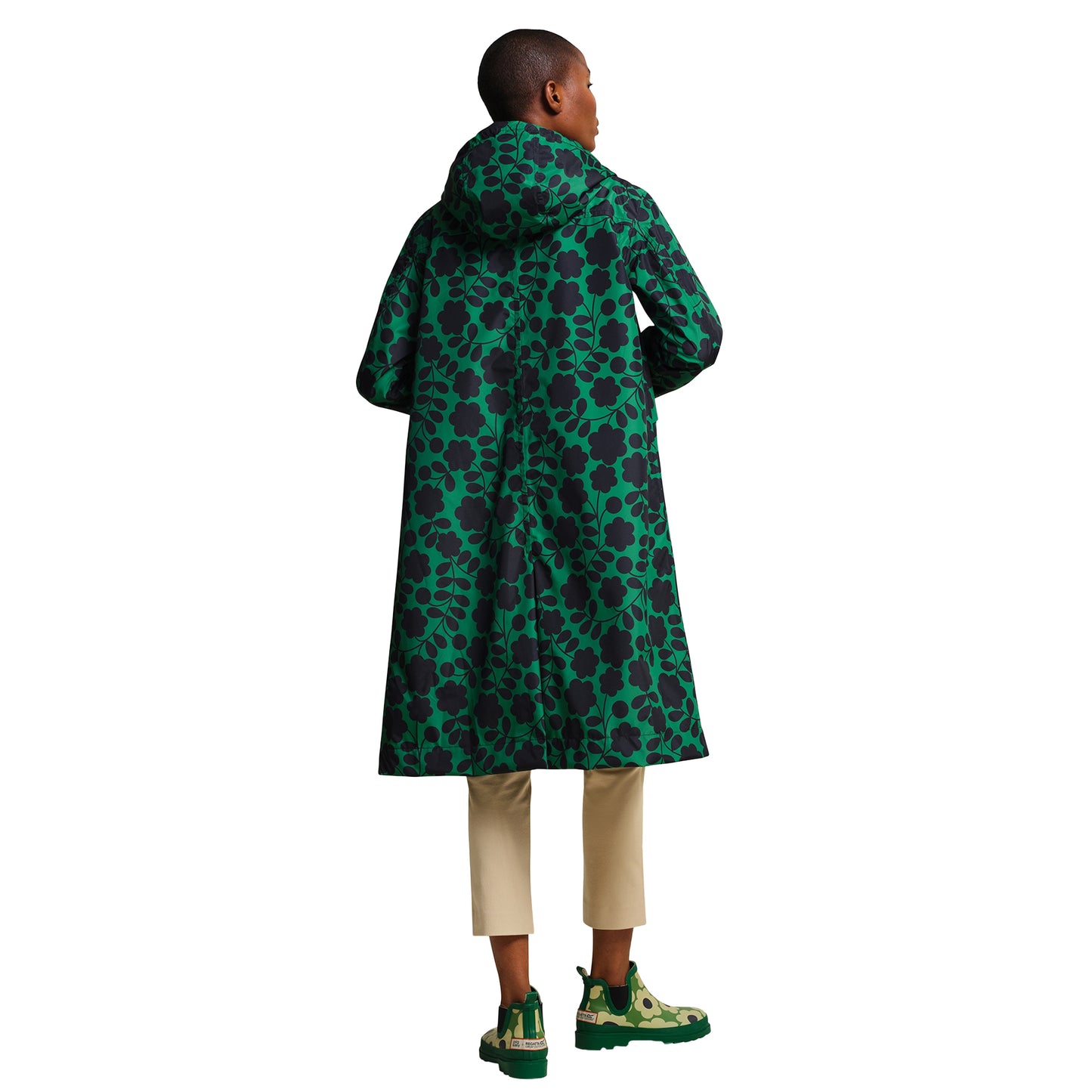 Green - Pack Shot - Regatta Womens-Ladies Orla Kiely Mac Floral Waterproof Jacket