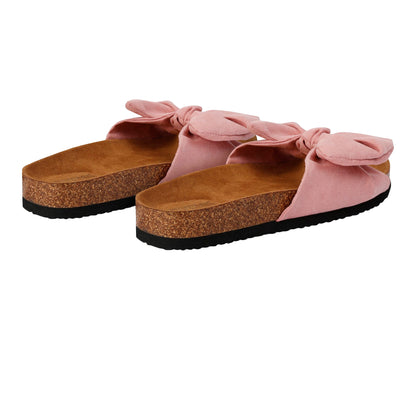 Pink - Back - Regatta Womens-Ladies Ava Plain Bow Strap Sliders