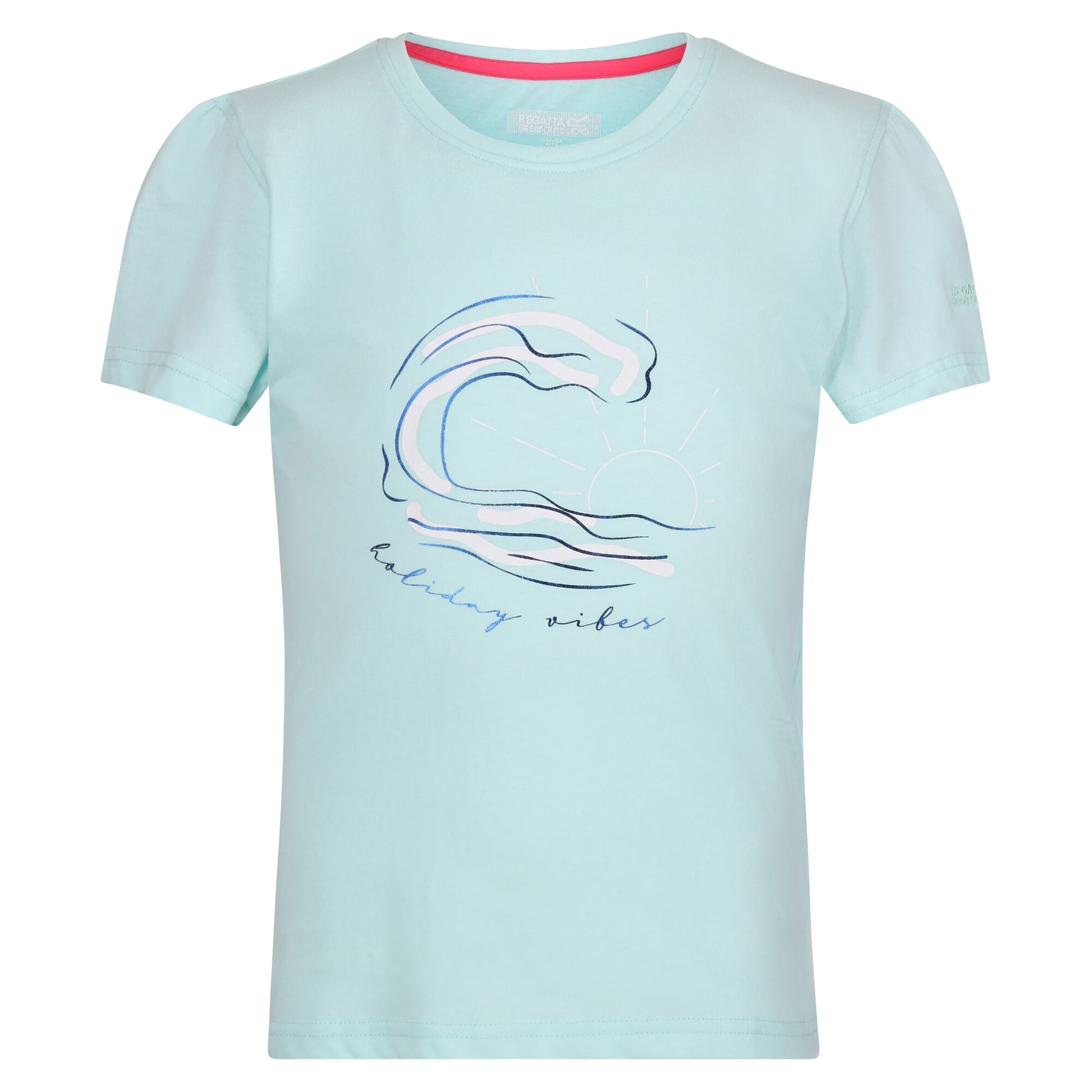 Bleached Aqua - Front - Regatta Childrens-Kids Bosley VII Wave T-Shirt