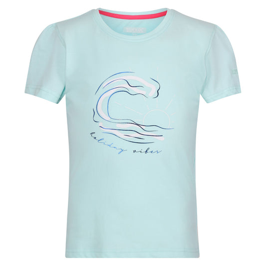 Bleached Aqua - Front - Regatta Childrens-Kids Bosley VII Wave T-Shirt