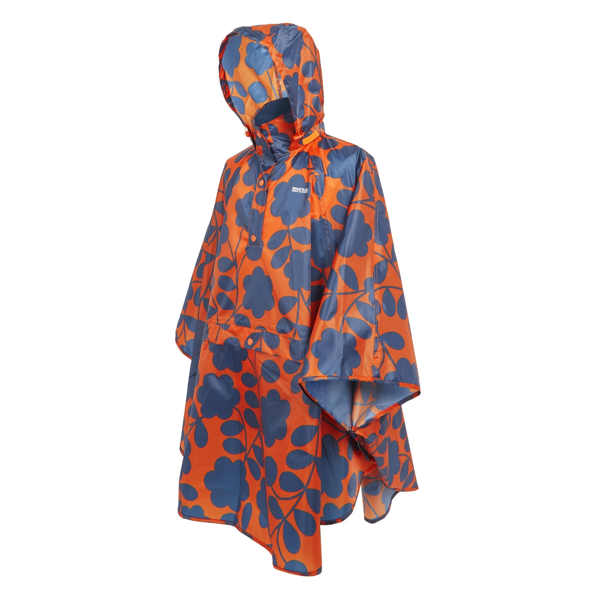 Orange - Side - Regatta Womens-Ladies Orla Kiely Festival Floral Poncho