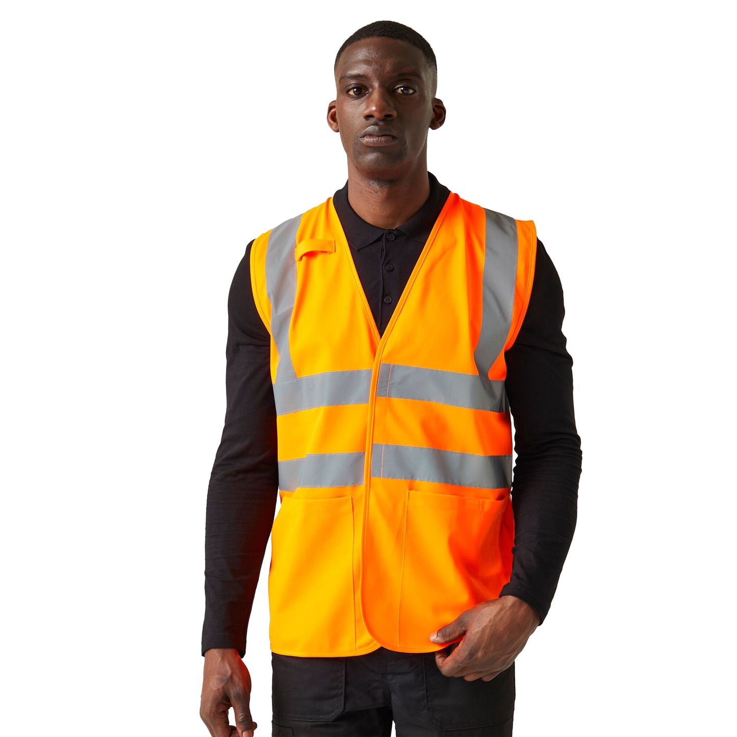 Orange - Side - Regatta Professional Mens Hi-Vis Vest