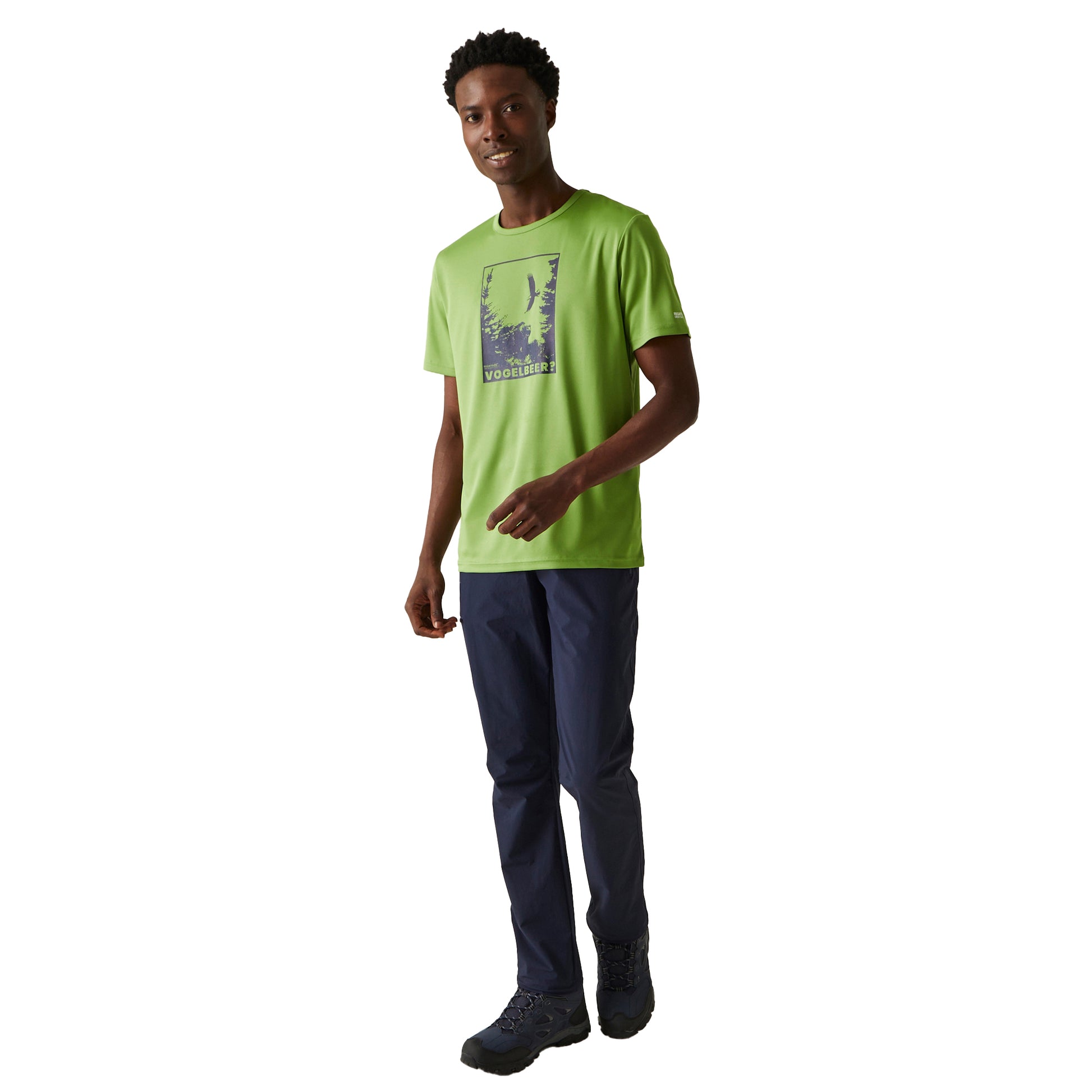 Piquant Green - Close up - Regatta Mens Fingal Slogan III Vogelbeer Eagle T-Shirt