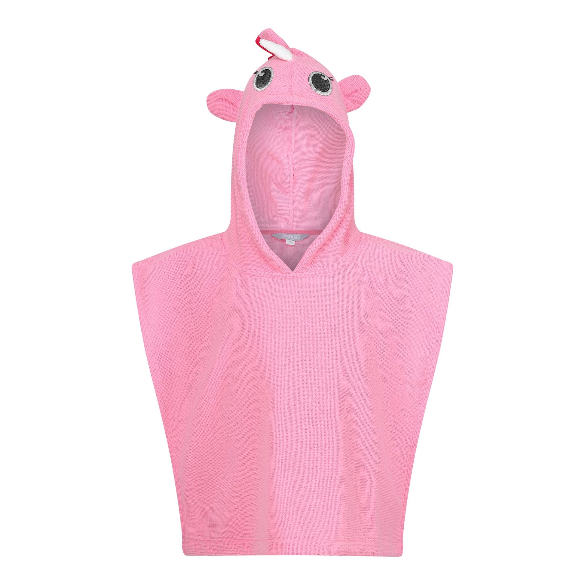 Sweet Pink - Front - Regatta Childrens-Kids Luna The Unicorn Hooded Towel