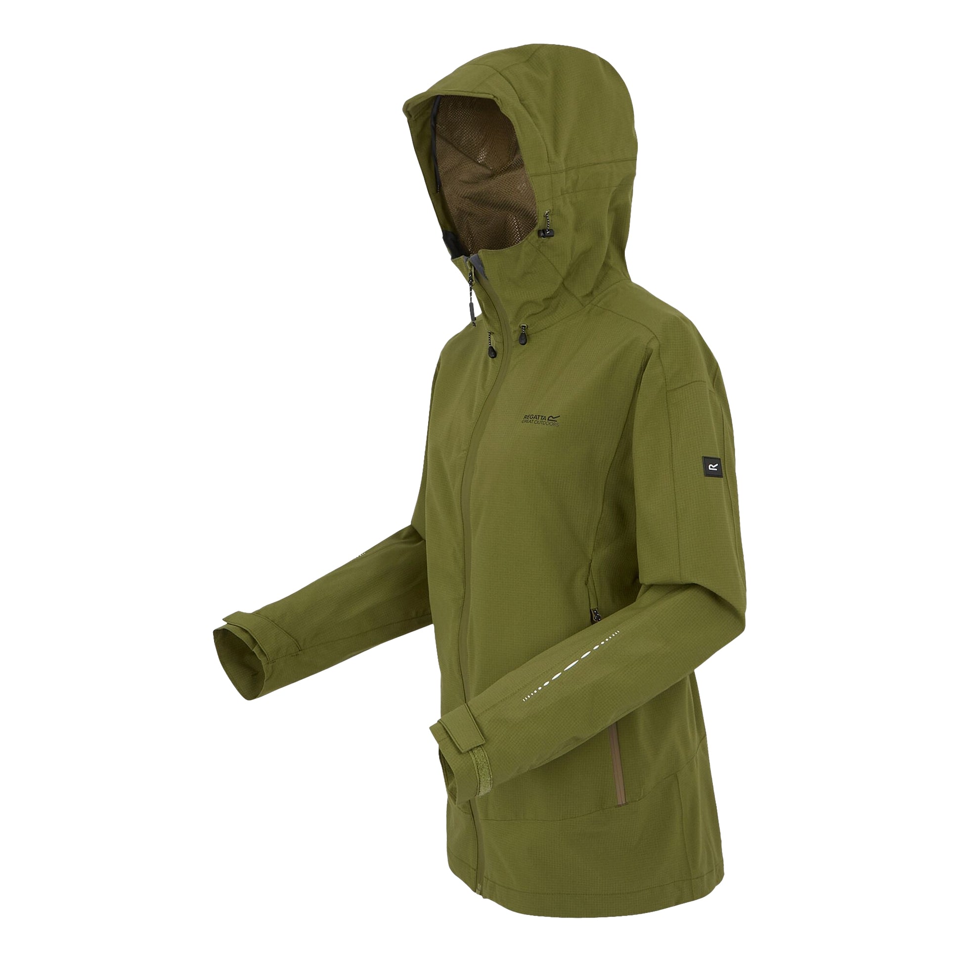 Nephrite Green-Camo Green - Side - Regatta Womens-Ladies Okara Waterproof Jacket
