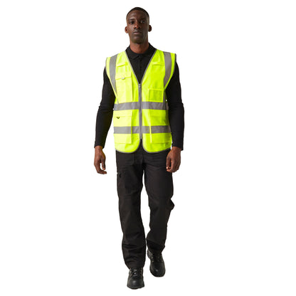 Yellow - Pack Shot - Regatta Professional Mens Hi-Vis Vest