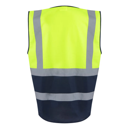 Yellow-Navy - Back - Regatta Professional Mens Hi-Vis Vest