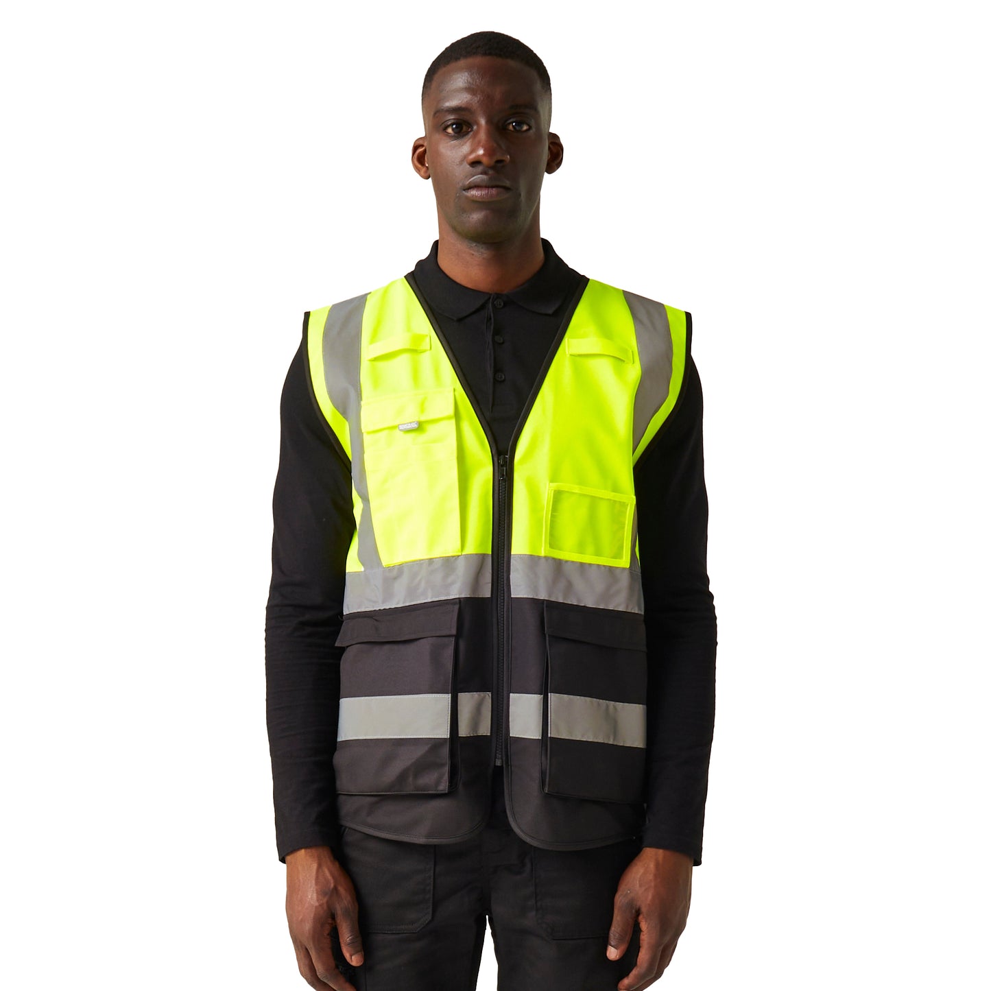 Yellow-Black - Side - Regatta Professional Mens Hi-Vis Vest