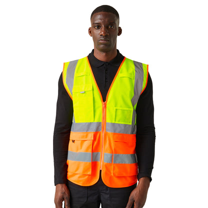 Yellow-Orange - Side - Regatta Professional Mens Hi-Vis Vest