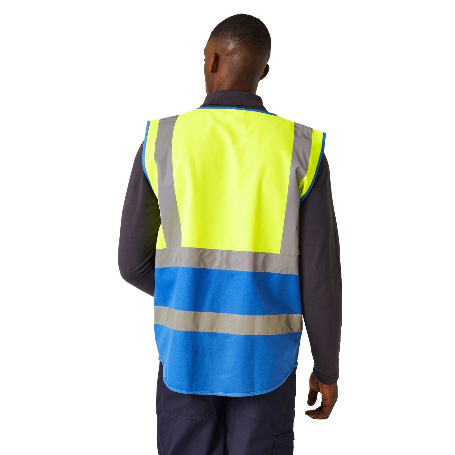 Yellow-Royal Blue - Lifestyle - Regatta Professional Mens Hi-Vis Vest