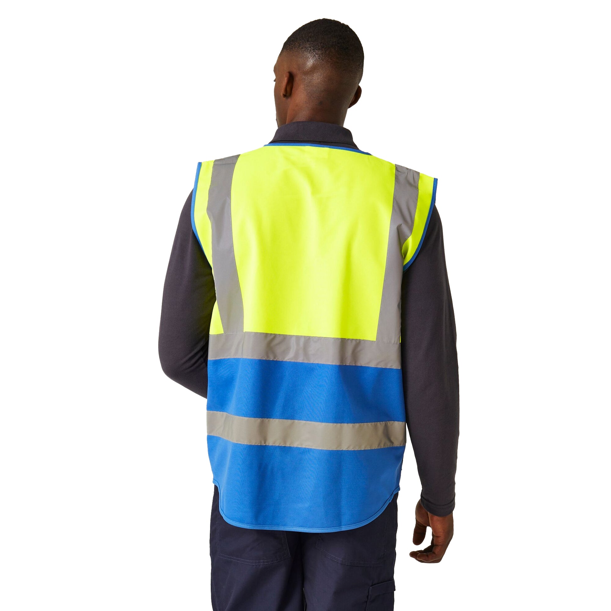 Yellow-Royal Blue - Lifestyle - Regatta Professional Mens Hi-Vis Vest