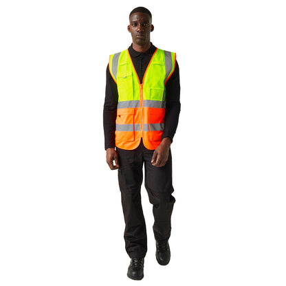 Yellow-Orange - Pack Shot - Regatta Professional Mens Hi-Vis Vest