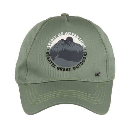 Agave Green - Front - Regatta Childrens-Kids Cuyler III Spirit Of Adventure Baseball Cap