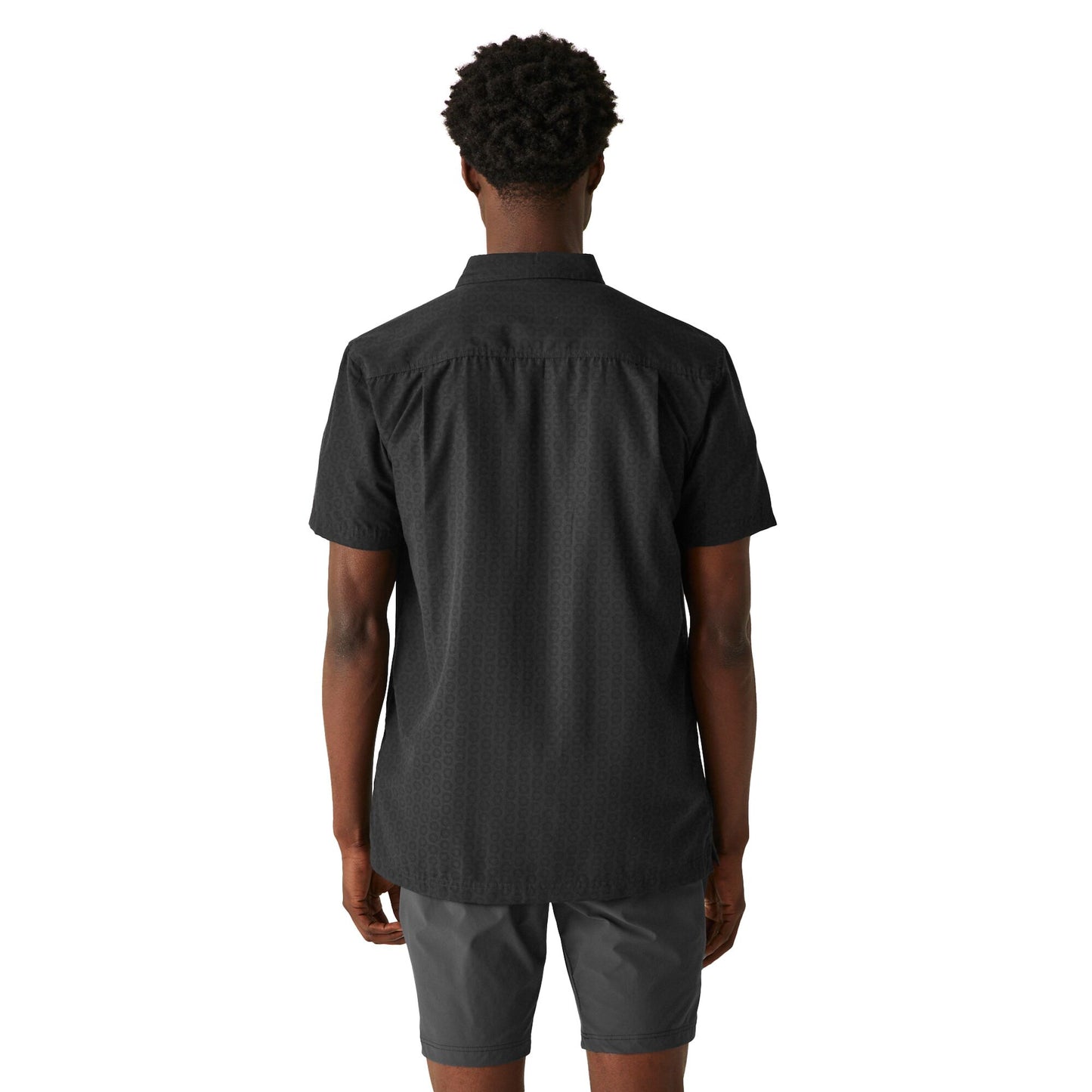 Ash-Black - Pack Shot - Regatta Mens Mindano VIII Patterned Short-Sleeved Shirt