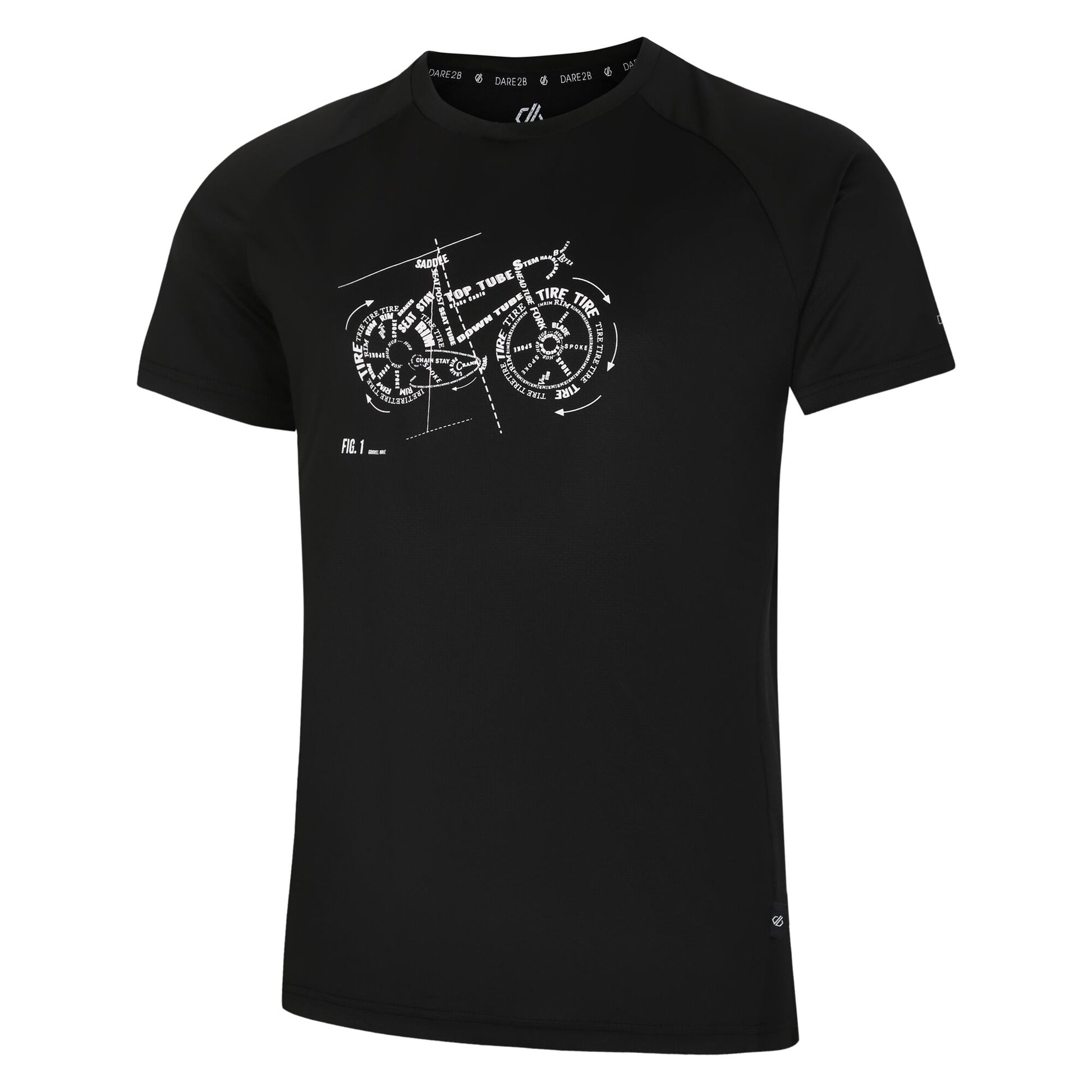 Black - Side - Dare 2B Mens Tech Bicycle T-Shirt