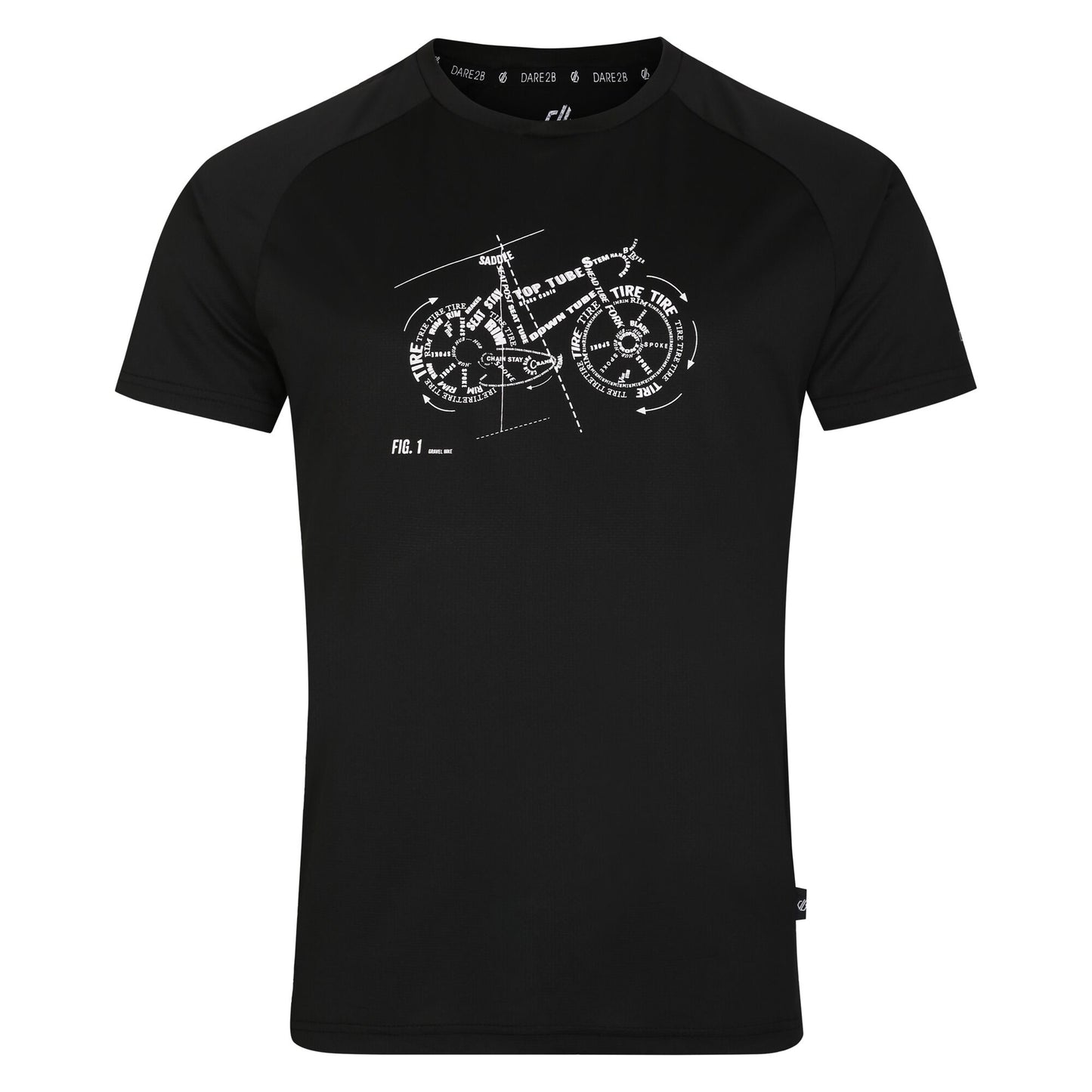 Black - Front - Dare 2B Mens Tech Bicycle T-Shirt